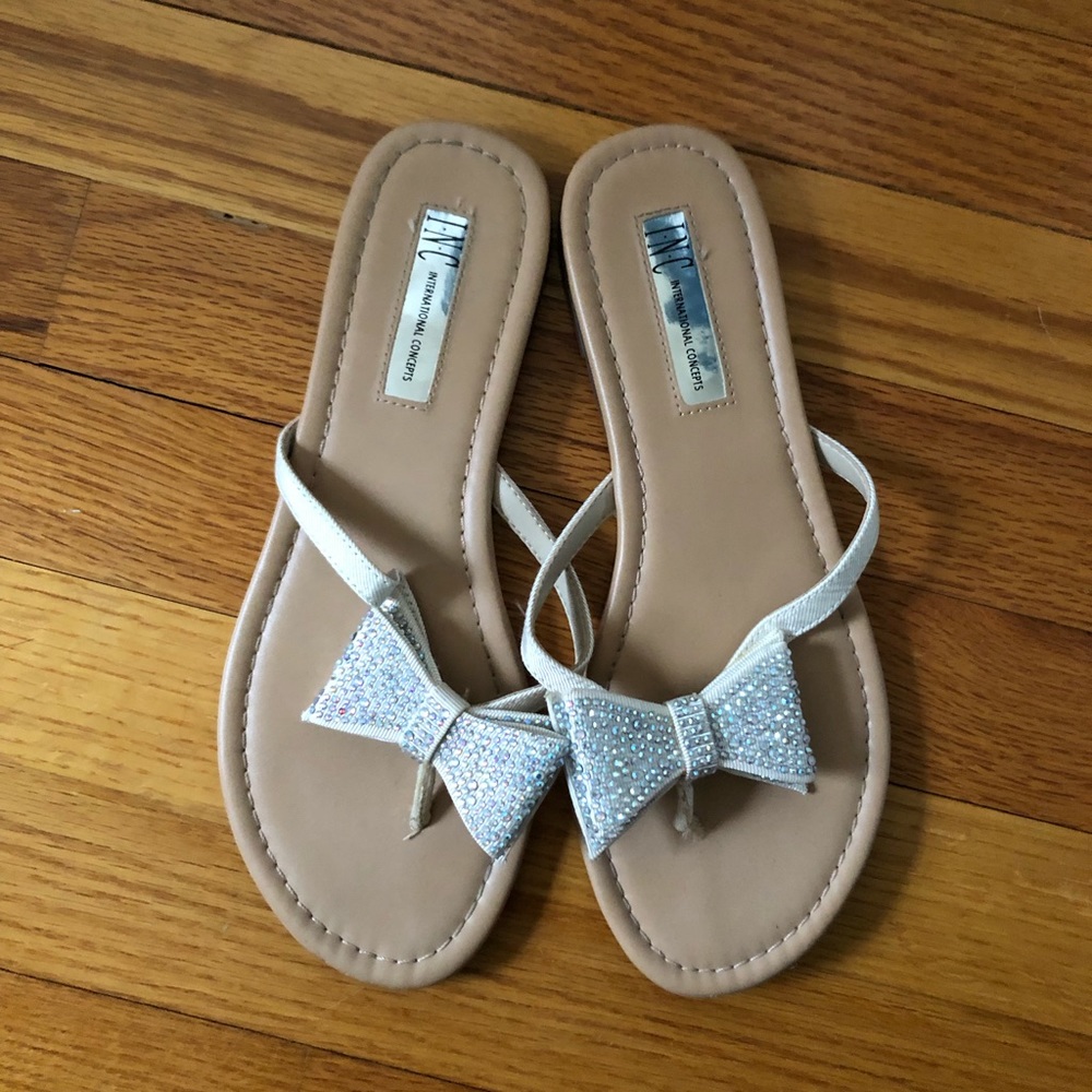 Rhinestone Bow Flip Flops